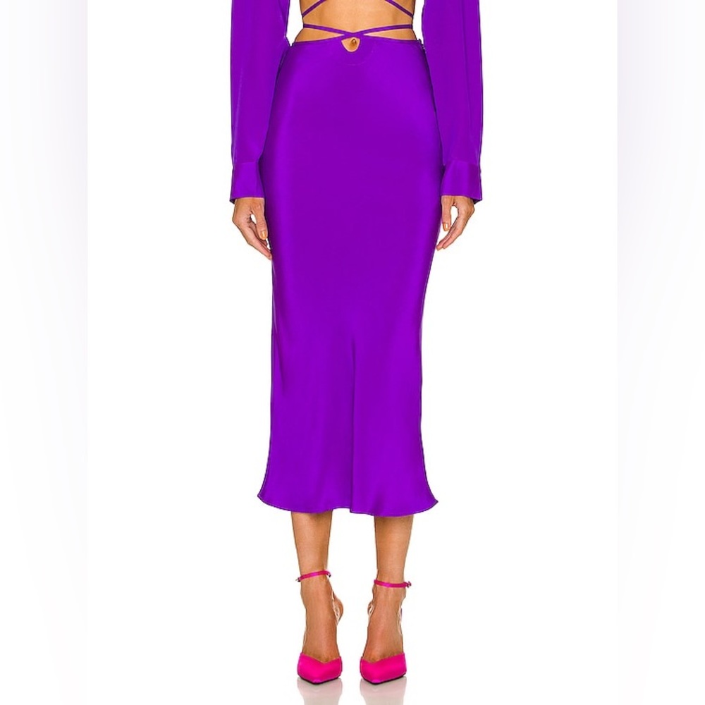 Christopher Esber Loophole Tie Maxi Skirt in Amethyst AU 6 / US2